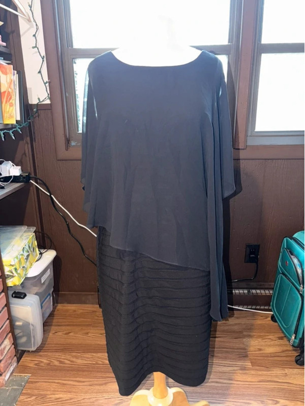 Asymmetrical Caped Dress